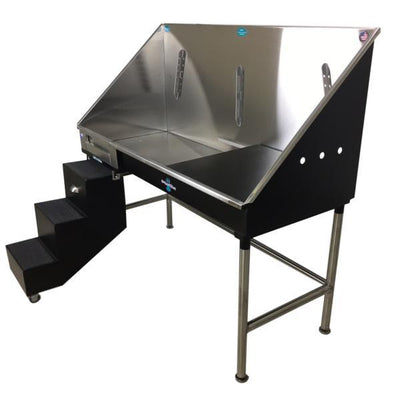 Groomer's Best ADA Compliant Stainless Steel Elite Dog Grooming Bath Tub w/ Lift & Slide Steps