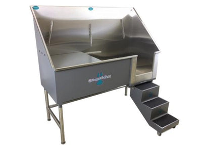 Groomer's Best Stainless Steel Elite Dog Grooming Bath Tub w/ Lift & Slide Steps