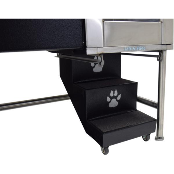 Groomer's Best Stainless Steel Elite Dog Grooming Bath Tub w/ Lift & Slide Steps