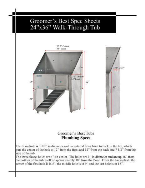 Groomer's Best Walk Through Stainless Steel Dog Grooming Tub
