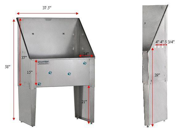 Groomer's Best Stainless Steel Standard Dog Grooming Bath Tub