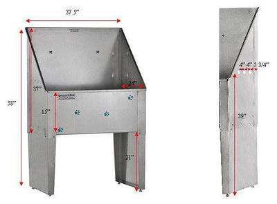 Groomer's Best Stainless Steel Standard Dog Grooming Bath Tub