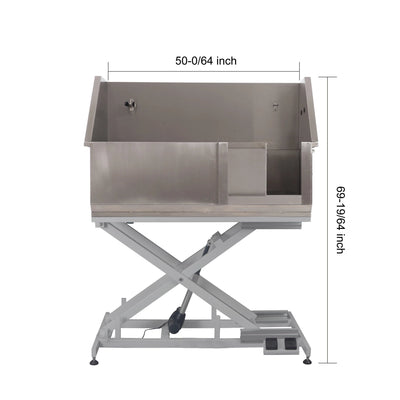 Aeolus BTS-131E Stainless Steel Electric Grooming Lift Tub