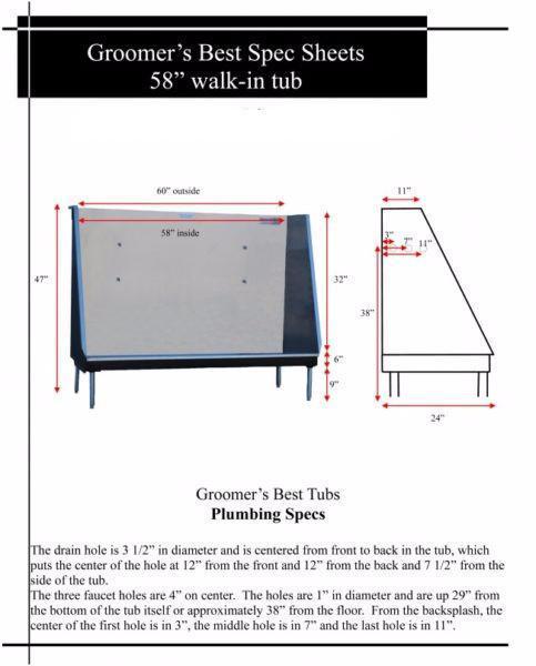 Groomer's Best Elite Stainless Steel Walk-In Dog Grooming Bathing Tub