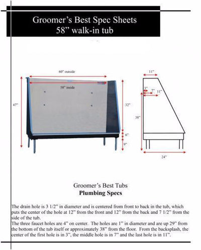 Groomer's Best Elite Stainless Steel Walk-In Dog Grooming Bathing Tub