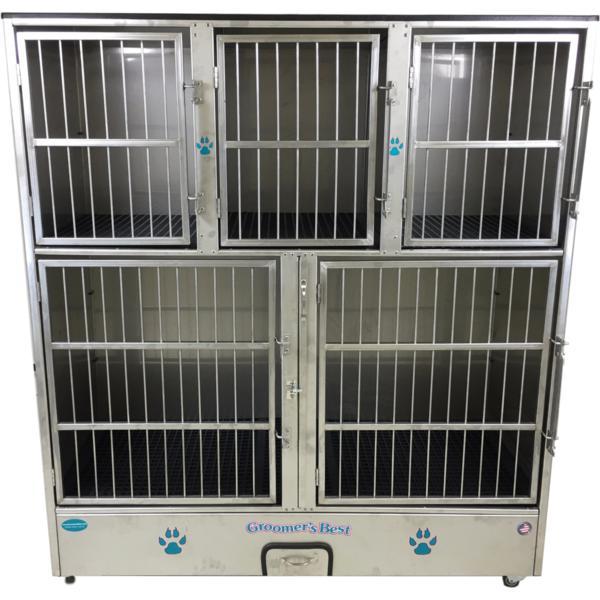 Groomer's Best Stainless Steel Multiple Unit Cage Bank