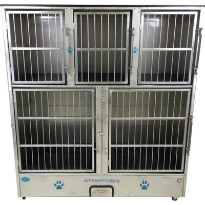 Groomer's Best Stainless Steel Multiple Unit Cage Bank