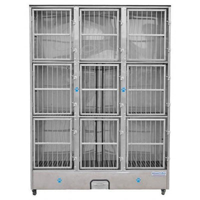 Groomer's Best Stainless Steel Multiple Unit Cage Bank
