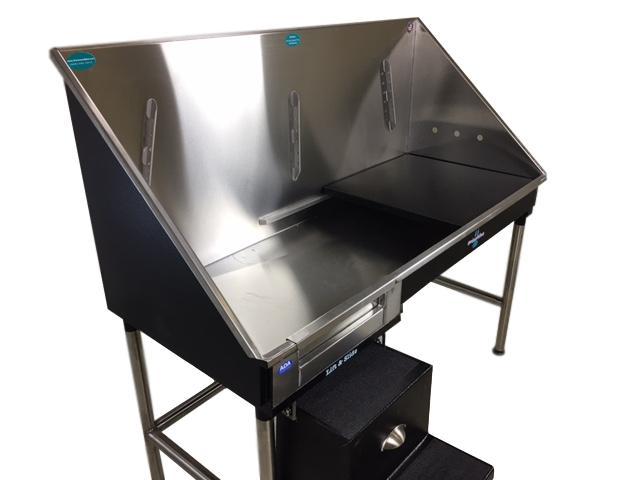 Groomer's Best ADA Compliant Stainless Steel Elite Dog Grooming Bath Tub w/ Lift & Slide Steps
