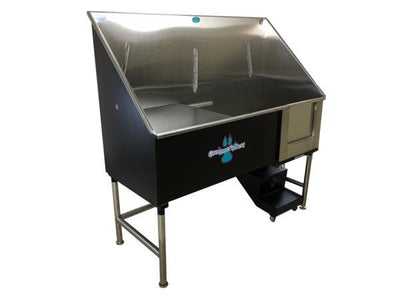 Groomer's Best Stainless Steel Elite Dog Grooming Bath Tub w/ Lift & Slide Steps