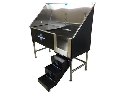 Groomer's Best Stainless Steel Elite Dog Grooming Bath Tub w/ Lift & Slide Steps