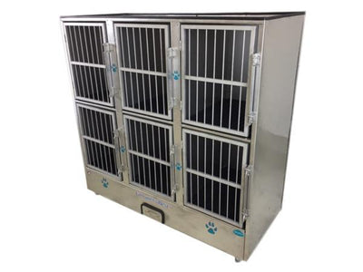 Groomer's Best Stainless Steel Multiple Unit Cage Bank
