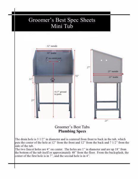 Groomer's Best Stainless Steel Elite Mini Dog Grooming Bathing Tub
