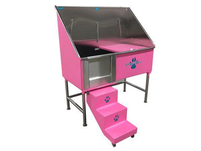Groomer's Best Stainless Steel Elite Dog Grooming Bath Tub w/ Lift & Slide Steps