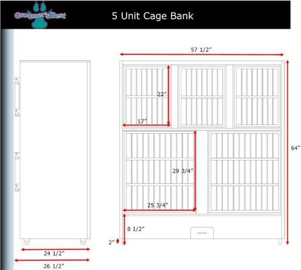 Groomer's Best Stainless Steel Multiple Unit Cage Bank