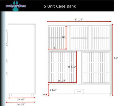 Groomer's Best Stainless Steel Multiple Unit Cage Bank