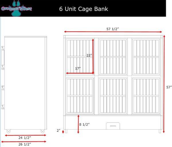 Groomer's Best Stainless Steel Multiple Unit Cage Bank