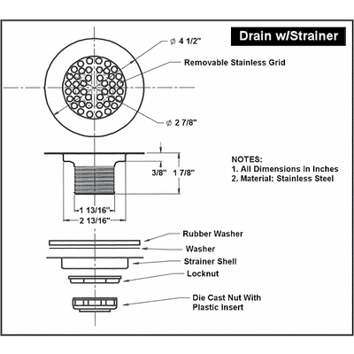 Poly Pet Tub Plumbing Accessories Package